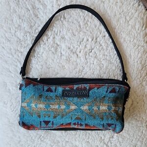 Pendleton Turquoise and Red Patterned Shoulder Bag